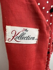 Vtg Mod Maxi Dress The Kollection Red/White Swiss Polka Dot See Measurements