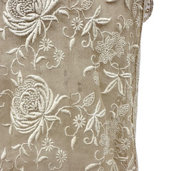 Antique 1900s Edwardian Ecru Net Lace Floral Embroidered Sheer Tea Dress