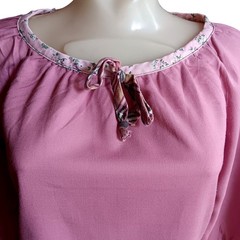 True Vintage Peasant Top Small Floral Trim Ribbon Tie Boho Hippy Handmade 1970’s