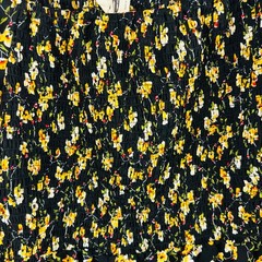 Just Found Womans Dress 3X Dress Long Sleeve Black Floral Baby Doll Smocked