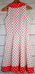 Vintage 70’s 100 Parkhouse Dallas Polka Dot Swing Dress XXS Rockabilly Mod MCM