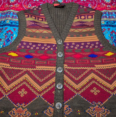 Vintage BAZAR Christian Lacroix Boho Beaded Accent Sweater Vest *See desc for sz