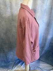 Vintage 80s Club West Cotton Tunic Blouse USA Made Pink Mauve Lagenlook Shirt S