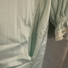 Miss Elaine Dressing Gown Nightgown Pockets Vintage 2XL Blue USA Sexy Modest