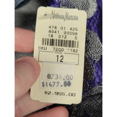 Zandra Rhodes Neiman Marcus Vintage Silk Metallic Tulle Gown Made in England 12