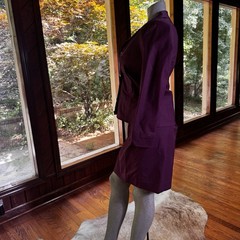 Vintage Pendleton Womens Purple Plum Cotton Skirt Suit Set Size 8 Academia