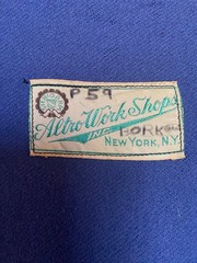 VINTAGE Nurse Cape Wool Navy Embroidered Sky Blue Lining Coat 40s 50s New York