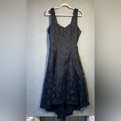 Vintage 80’s Steppin’ Out Black Lace Women’s 16W Whimsigoth Evening Party Dress