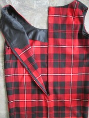 VTG Carole King Dress Large Wool Jumper Black Red Plaid Tube Sheathe Zipper EUC