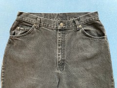 Vintage 90s Denim High Waist Jeans, Black, Medium, 31″ Waist