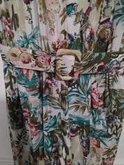 Vintage Hawaiian Print Tropical Jumpsuit Carol Anderson 80’s 90’s Multocolor