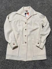 NWT VTG Pykettes Retro 70’s Womens Cream Swing Jacket Polyester Size 9/10