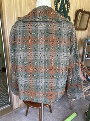 Vintage 60s Mod Boxy Plaid Wool Tweed Boucle Jacket Blazer Short Coat Large