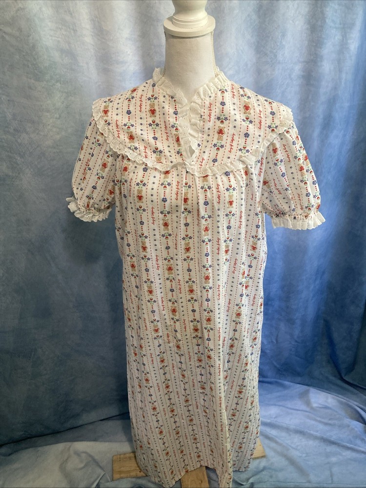 Vtg 70s 80s Accentuette Lanz of Salzburg Nightgown Dress Cottagecore Prairie