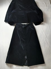 Vintage HARVE BENARD Womens Velvet Skirt Suit Set Size 6 Black Blazer Skirt Set