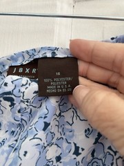 JBXR San Francisco Blue Floral Flared Short Skirt Back Zip Lightweight Size 16