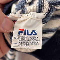 Vintage 1980s Fila V-Neck Knit Tennis Preppy Ivy League Sweater Women Sz 8