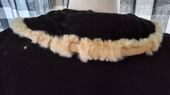 ELEGANT VTG BLK VELVET SWING CAPE 1930s 40s Fur Trim Opera Wrap, Padded Shoulder