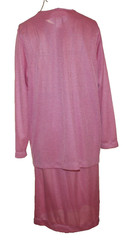 Vintage 80s BLAIR Pink Knit 2-Piece Set Cardigan & Midi Skirt Sz L Made in USA