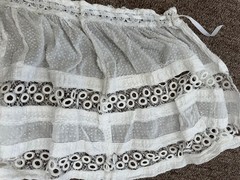 Edwardian Victorian White Cotton Lace Ruffle for Petticoat Skirt 44”x12” piece