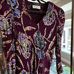 Judy Hornby Couture 1980’s Vintage Silk Dress, Size 16