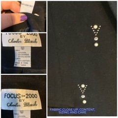 VINTAGE 1980’S FOCUS 2000 BLACK WOOL & CASHMERE BLEND BEADED BLAZER SIZE 12