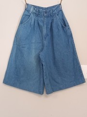 Tour de France Vintage 80’s Women’s Denim Culotte Jorts Shorts Size 3/4