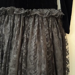 Vintage 1980s Wayne Clark Aline Marelle Black Velvet Lace Ball Gown Formal Sz 10