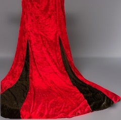 Vtg Crushed Velvet Skirt Red & Black Women’s XL Whimsigoth Y2K 90s Witchy *READ