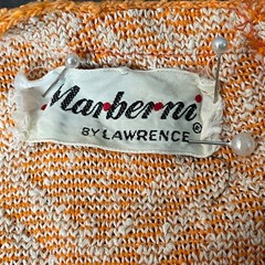 Vintage Mod GoGo Dress Marberni by Lawrence 12 Orange White Geometr Mini 60s VTG