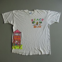 Vintage Beach Bum Oversized T Shirt USA Cotton Print OS