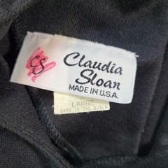 Vintage Claudia Sloan Shirt Black Pullover Cap Sleeve Blouse Top Womens L NWT