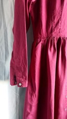 Vintage 80’s Red Denim Western Style Dress Pearl Snap Button Gitano Medium
