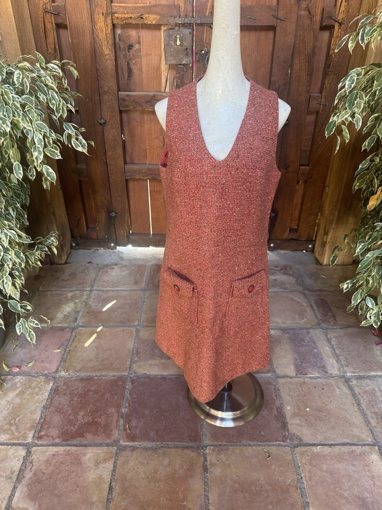 Vintage Young Pendleton Peck&Peck New York Wool Tweed Dress 1960s S 11-12