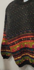 Vtg United Colors Of Benetton Village Christmas Italian Made Mohair Wool Sweater