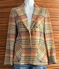 Vintage TWCC Plaid Wool Blazer – Size 9/10