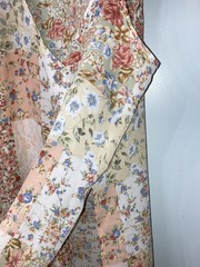 Vintage Bonjour Sheer Mixed Prints Floral Button Down Loose 90s Vest Blouse Larg