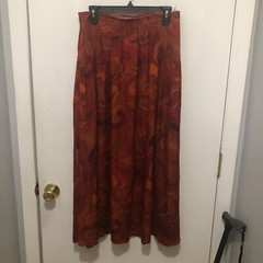 Vintage Perry Ellis Portfolio Silk Acetate Paisley Print Skirt SZ 12