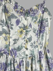 Vintage Laura Ashley Floral Midi Dress Made In Great Britain Cotton US 10 UK 14