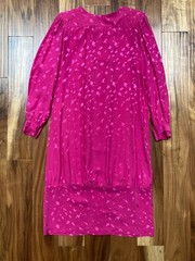 Vintage SAINT ROMEI Pink 100% Silk Formal Dress with Shoulder Pads SZ M
