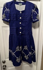 VTG Made Exclusively For Tesoro’s Philippines Embroidered Lines Blue Dress 10