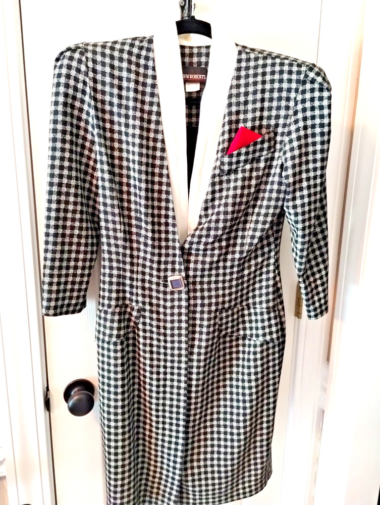 Vintage Classic JOHN ROBERTS DRESS Shoulder Pads Print Size 7/8 Made in USA