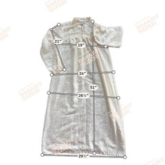 Character Vintage Floral Jacquard Nightgown Ivory Lace Trim Long Sleeve L/XL
