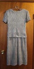 Vintage Helene Blake Dress Lined Pullover Short Sleeves Olive Lace Petite Sz 10P