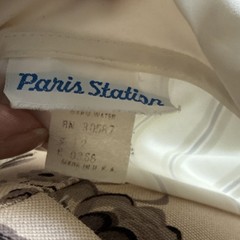 Paris Station Ivory White Striped Button Front Long Sleeve Shirt Size M Vintage