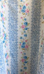 Vintage 70s Shirt XL Handmade Ditsy Floral Cotton Back Zipper Ruffled 1/2 Sleeve