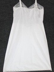 Vintage Deena Sz 36 6 Off White Cream Lace Trim Full Slip Nightgown Dress Dainty