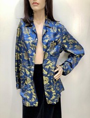 VTG 1970s SATIN PHOENIX BIRD Rayon BROCADE Vietnam Cocktail Jacket Or Tunic Sz-M