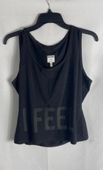 Vintage Y2K Moschino Jeans Women’s Black I Feel Good Graphic Tank Top Sz 10