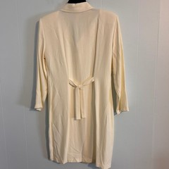 Dawn Joy Fashions Vintage 90s Cream Lace Overlay Button Front Sheath Dress 7/8